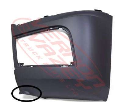 3575391-03 - FRONT BUMPER END - L/H - SUIT WITH LOWER LIP TYPE BAR - MERCEDES BENZ ACTROS - MP4 - MEGA / BIG / GIGA SPACE