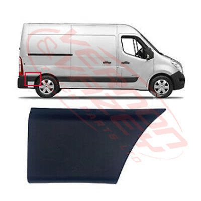 60570PS-04 - PROTECTIVE STRIP - BEHIND REAR WHEEL - R/H - W/O SIDE LAMP HOLE - RENAULT MASTER X62 2011 - ON