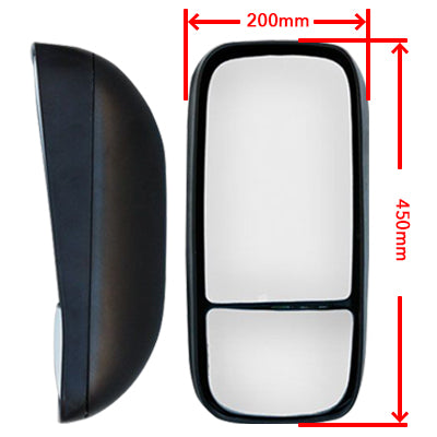 8187216-08 - MIRROR HEAD - R/H - ON DOOR - 25MM BAR - SPLIT - ELECTRIC & HEATED - TOYOTA DYNA / HINO DUTRO 2011-