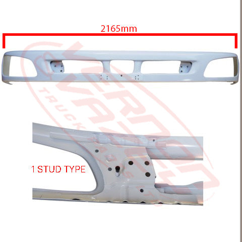 3191090-15 - FRONT BUMPER - WIDE - SINGLE STUD - 2010-2016 - HINO RANGER PRO 500 FG/FL/FM/GH 2010-2016