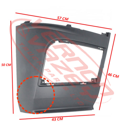 3575391-14 - FRONT BUMPER END - R/H - 50cm HIGH - MERCEDES BENZ ACTROS - MP4 - CLASSIC/STREAM SPACE