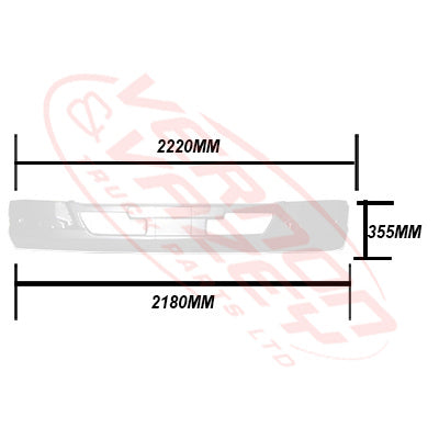3787190-04W - FRONT BUMPER - W/O FOG LAMP - WIDE/SHALLOW - FM/FN - WHITE - MITSUBISHI FIGHTER 2006-  H/L IN CORNER PANEL