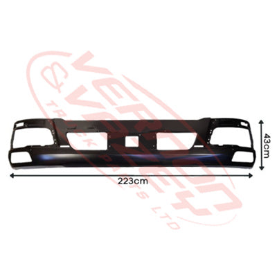 3787190-80 - FRONT BUMPER - W/CAB - W/FOG LAMP - WITH RADAR HOLE - 435MM DEEP - MITSUBISHI FIGHTER 2019-  H/L IN BUMPER