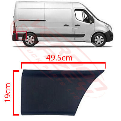 60570PS-04 - PROTECTIVE STRIP - BEHIND REAR WHEEL - R/H - W/O SIDE LAMP HOLE - RENAULT MASTER X62 2011 - ON