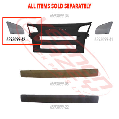 6593099-24 - GRILLE - UPPER - SIDE MESH INSERT - R/H - P/R TYPE - SCANIA P/R TRUCK - 2003-