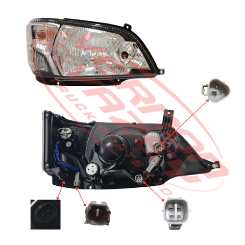 8187294-06 - HEADLAMP - R/H - ELECTRIC ADJUST - NARROW CAB - OPTION 1* - TOYOTA DYNA / HINO DUTRO 2019- - HALOGEN